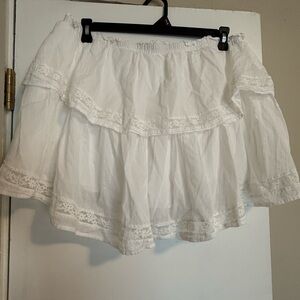 Wild Fable White Lace Trim Ruffle Mini Skirt – Size XXL